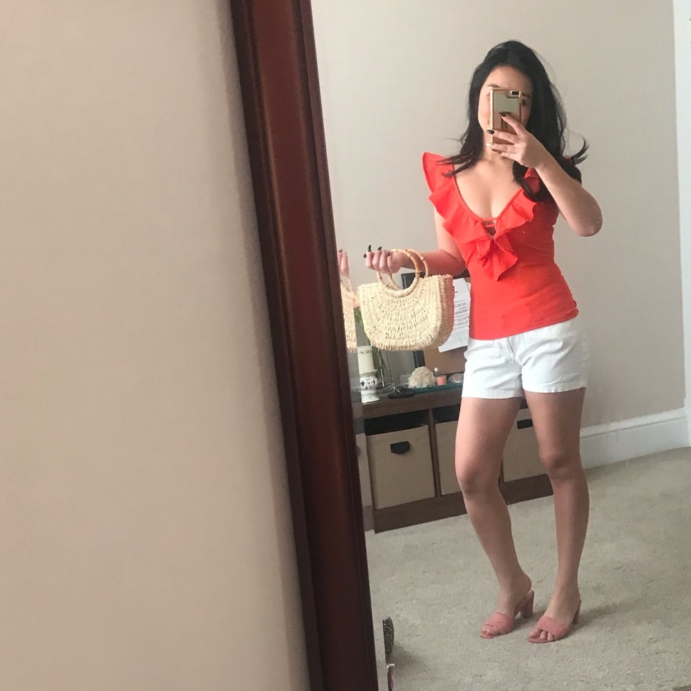 Bright orange top